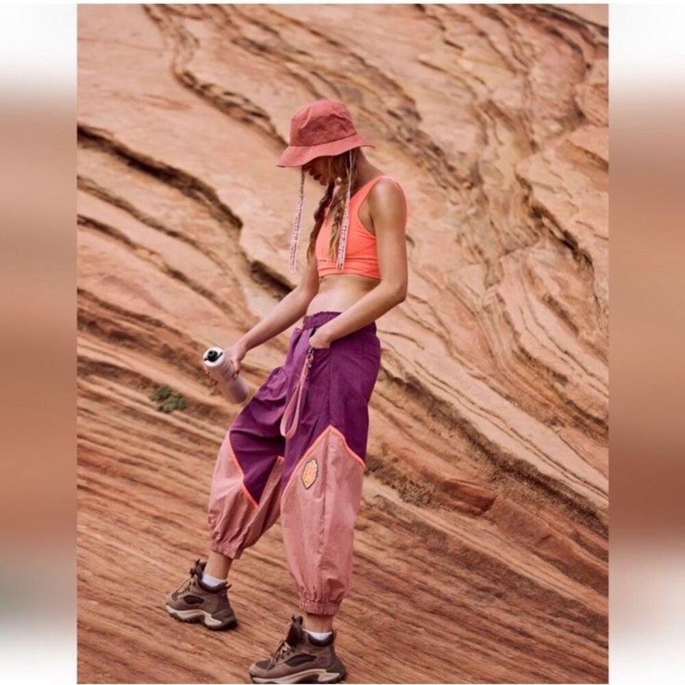 NWT FP Movement FreeThrow PantJogger Adjustable Waist Mulberry Plum OversizeXS•S - Picture 2 of 16